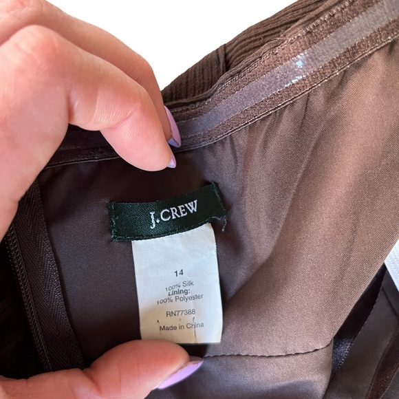 J.Crew Brown Strapless A Line Dress Size 14 - Picture 5 of 9